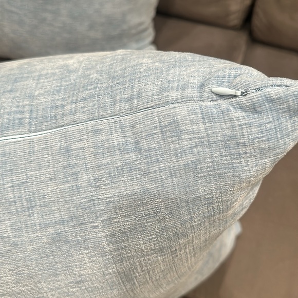 Two Elegant Blue Throw Pillows - Picture 3 of 3